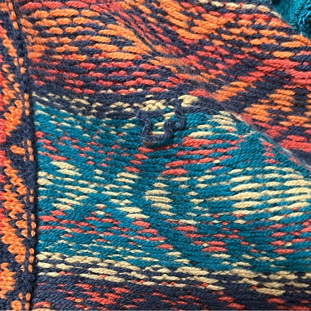 Ruby Rd. Teal Open-Front Cardigan with Multicolor Aztec Trim - Picture 8 of 8
